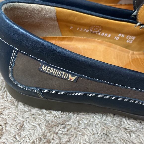 Mephisto Men Brown Leather Cap Vert Moc Toe Spinnaker Loafers Size 10 main image 4